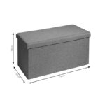 Σκαμπό-μπαούλο Greatness pakoworld ύφασμα γκρι 76x38x38εκ - Image 5