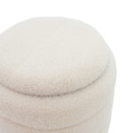 Σκαμπό-μπαούλο Dazzle pakoworld μπουκλέ cream-χρυσό Φ36x44εκ - Image 3