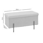 Σκαμπό-μπαούλο Ziwel pakoworld μπουκλέ λευκό-χρυσό 80x40x40εκ - Image 8