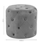 Σκαμπό-πουφ Seval pakoworld βελούδο ανθρακί Φ49x47εκ - Image 3