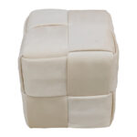 Σκαμπό Jisko pakoworld μπεζ βελούδο 38x38x40εκ - Image 2