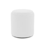 Σκαμπό-μπαούλο Batur pakoworld μπουκλέ ύφασμα σε λευκή απόχρωση Φ34x38εκ