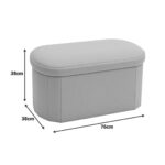 Σκαμπό-μπαούλο Otto pakoworld ύφασμα μπουκλέ σε κρεμ-ivory απόχρωση 76x38x38εκ - Image 2