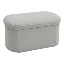 Σκαμπό-μπαούλο Otto pakoworld ύφασμα μπουκλέ σε κρεμ-ivory απόχρωση 76x38x38εκ