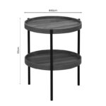 Βοηθητικό τραπέζι Portogie pakoworld mdf καρυδί-μέταλλο μαύρο Φ40x50εκ - Image 4