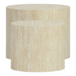 Βοηθητικά τραπεζάκια 2τεμ Zonar pakoworld MDF σε όψη τραβερτίνας - Image 4