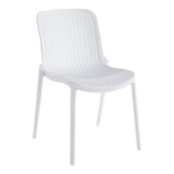 Καρέκλα Teragi στοιβαζόμενη pakoworld pp με UV protection λευκή 58x43.5x82εκ