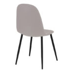 Καρέκλα Bella pakoworld ύφασμα σε γκρι με πόδι μαύρο μέταλλο 43.5x52x89εκ - Image 2