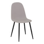 Καρέκλα Bella pakoworld ύφασμα σε γκρι με πόδι μαύρο μέταλλο 43.5x52x89εκ