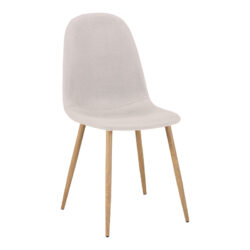 Καρέκλα Bella pakoworld ανοιχτό γκρι ύφασμα με πόδι μέταλλο σε φυσική απόχρωση 43.5x52x89εκ