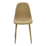 Καρέκλα Bella pakoworld μπεζ ύφασμα με μεταλλικό πόδι σε φυσική απόχρωση 43.5x52x89εκ - Image 3