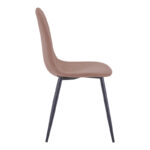 Καρέκλα Bella pakoworld σάπιο μήλο βελούδο με μεταλλικό μαύρο πόδι 43.5x52x89εκ - Image 3