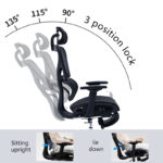 Καρέκλα γραφείου διευθυντή με υποπόδιο Thelonius pakoworld mesh μαύρο - Image 4