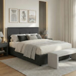 Κρεβάτι διπλό Sonnie pakoworld με αποθηκευτικό χώρο ύφασμα ανθρακί 150x200εκ - Image 2