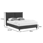 Κρεβάτι διπλό Majus pakoworld ύφασμα ανθρακί 160x200εκ - Image 7