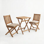 Τραπεζαρία Elijie-Lazio pakoworld σετ 3τεμ πτυσσόμενο φυσικό μασίφ ξύλο ακακίας 50x50x70εκ - Image 2