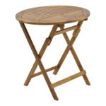 Τραπεζαρία Fatel-Carpuva pakoworld σετ 3τεμ πτυσσόμενο φυσικό μασίφ ξύλο ακακίας Φ70x74εκ - Image 4