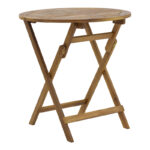 Τραπεζαρία Bistrual-Carpuva pakoworld σετ 3τεμ πτυσσόμενο φυσικό μασίφ ξύλο ακακίας Φ70x74εκ - Image 2