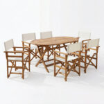 Τραπεζαρία Bistrual-Falov pakoworld σετ 7τεμ πτυσσόμενο φυσικό μασίφ ξύλο ακακίας 130x80x72εκ - Image 2