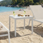 Τραπεζάκι παραλίας Kliton pakoworld αλουμίνιο σε λευκή απόχρωση 45x45x41εκ - Image 2