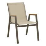 Τραπεζαρία Lafla-Azelie pakoworld σετ 7τεμ σαμπανιζέ αλουμίνιο και plywood σε φυσική απόχρωση 160-240x90x75εκ - Image 2