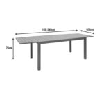 Τραπεζαρία Lafla-Azelie pakoworld σετ 9τεμ σαμπανιζέ αλουμίνιο και plywood σε φυσική απόχρωση 160-240x90x75εκ - Image 9