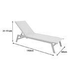 Ξαπλώστρα Boka pakoworld αλουμίνιο cappuccino- textilene σε σαμπανί 60x192x31εκ - Image 7