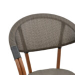 Πολυθρόνα Isaia pakoworld καρυδί αλουμίνιο-textilene μαύρο 57x57x83εκ - Image 7