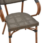 Πολυθρόνα Isaia pakoworld καρυδί αλουμίνιο-textilene μαύρο 57x57x83εκ - Image 8