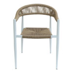 Πολυθρόνα Fagen pakoworld στοιβαζόμενη λευκό αλουμίνιο-φυσικό textilene 56x60x78εκ - Image 4