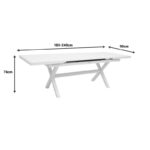 Τραπέζι επεκτεινόμενο Dagyn pakoworld λευκό αλουμίνιο 180-240x90x76εκ - Image 9