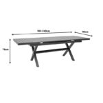Τραπέζι επεκτεινόμενο Dagyn pakoworld ανθρακί αλουμίνιο 180-240x90x76εκ - Image 8