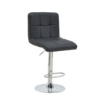 Σκαμπό μπαρ Remina pakoworld πτυσσόμενο μαύρο pu-βάση χρωμίου 44x44x112εκ - Image 3