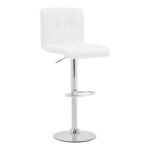 Σκαμπό μπαρ Remina pakoworld πτυσσόμενο λευκό pu-βάση χρωμίου 44x44x112εκ