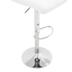 Σκαμπό μπαρ Remina pakoworld πτυσσόμενο λευκό pu-βάση χρωμίου 44x44x112εκ - Image 8