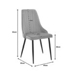 Καρέκλα Azori pakoworld γκρι-μπεζ βελούδο-πόδι μαύρο μέταλλο 49x55x85εκ - Image 9