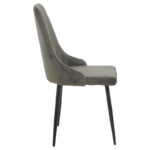 Καρέκλα Azori pakoworld ανθρακί βελούδο-πόδι μαύρο μέταλλο 49x55x85εκ - Image 3