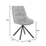 Καρέκλα Wori pakoworld μπεζ βελούδο-πόδι μαύρο μέταλλο 48x56x82εκ - Image 8