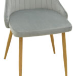 Καρέκλα Azori pakoworld γκρι βελούδο με μεταλλικό πόδι σε φυσική απόχρωση 49x55x85εκ - Image 7