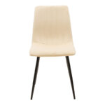 Καρέκλα Noor pakoworld μπεζ βελούδο με πόδι μετάλλου σε μαύρη απόχρωση 44x53x86εκ - Image 4