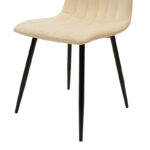 Καρέκλα Noor pakoworld μπεζ βελούδο με πόδι μετάλλου σε μαύρη απόχρωση 44x53x86εκ - Image 6