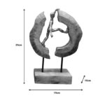 Επιτραπέζιο διακοσμητικό Caren Inart φυσικό μάνγκο ξύλο-αλουμίνιο 19x10x29εκ - Image 2