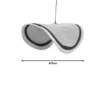 Φωτιστικό οροφής Hatchie Inart φυσικό-μαύρο-λευκό ψάθα-μέταλλο Φ70x123εκ - Image 4