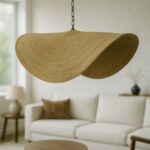 Φωτιστικό οροφής Klark Inart φυσικό ψάθα-μέταλλο Φ120x144εκ - Image 2