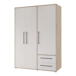 Ντουλάπα ρούχων Razol pakoworld τρίφυλλη λευκό-sonoma μελανίνης 144.5x59x200εκ