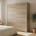 Ντουλάπα ρούχων Noez pakoworld δίφυλλη με ράφια sonoma μελαμίνης 170.5x61x190.5εκ - Image 2