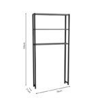 Έπιπλο πλυντηρίου Bothy pakoworld oak μελαμίνης-μαύρο μέταλλο 73x22x150εκ - Image 3