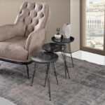 Βοηθητικά τραπέζια Wakmi pakoworld σετ 3τεμ μαύρο μαρμάρου μελαμίνης-μαύρο μέταλλο - Image 2