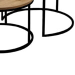 Τραπέζια σαλονιού Solme pakoworld σετ 2τεμ φυσικό μελαμίνης-μαύρο μέταλλο - Image 5