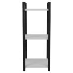 Επιδαπέδια ραφιέρα Harvey pakoworld μαύρο μέταλλο και μελαμίνη σε λευκή απόχρωση 33x28x70εκ - Image 3